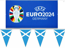 Euro 2024 - 30M - 100FT Scotland Saltire Sky Blue Triangle Flag Party Bunting picture