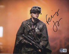 Felicity Jones 10x8 signed in Black Star Wars Rogue One WITH BECKETT picture