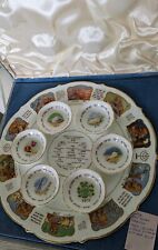 Vintage Antique Heirloom Royal Cauldon Passover  Seder Plate with Case picture