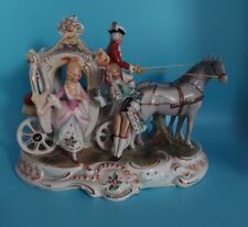 VINTAGE Horse Drawn Carriage Royal Family Figurine Porcelain 9