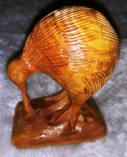 New Zealand Wooden Hand Carved Kiwi Bird Artist Signed N.Z. Rimv As Shown picture