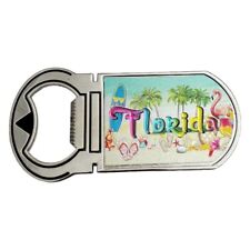 Florida Refrigerator Magnet Bottle Opener Travel Souvenir Tourist Gift Flamingo picture