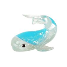 Hand Blown Art Glass Animal Whale Figurine Light Blue Blown Glass Whale Gift picture