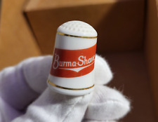 Vintage Advertising Thimble BURMA SHAVE Fine Porcelain Franklin Mint 1980 picture
