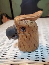 VTG Hand carved Bird Cockatoo Inkwell - Great detail  RARE  HTF picture