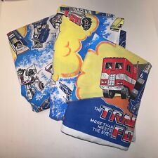 Vintage Transformers Twin Set Fitted Sheet, Flat Sheet and Pillowcase 1984 picture