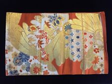 U1916 Japanese Vintage Kimono FUKURO OBI Belt Band Woman Fabric Silk picture