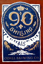 90 SHILLING ALE ODELL BREWING CO Embossed Beer Sign 21 3/8