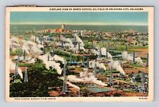Oklahoma City OK-Oklahoma, Aerial North Capitol Oil Field Vintage c1937 Postcard picture