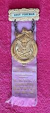 FOUNTAIN HOSE COMPANY SPRINGVILLE NY 1907 CONVENTION -ASST. FOREMAN MEDAL/RIBBON picture