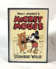 Walt Disney's Mickey Mouse Steamboat Willie Mini Framed Print Movie Poster 5x7 picture