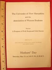 VINTAGE UNIVERSITY OF NEW HAMPSHIRE UNH WOMEN STUDENTS MOTHERS DAY BOOKLET RARE picture