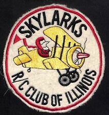 Skylarks R/C Club of Chicago c1950's-60's Large Soft Cotton Embroidered Patch picture