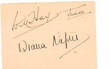 Autographe Diana Napier Anglais Film Actrice + Jane Cass Billet Remorque à Foin picture