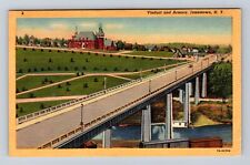 Jamestown NY-New York, Viaduct and Armory, Antique Vintage Souvenir Postcard picture