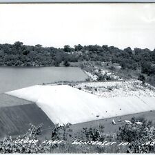 c1950s Winterset, IA RPPC Cedar Lake Dam Real Photo Reservoir Postcard USGS A105 picture