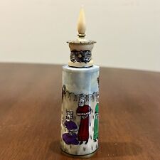 Antique Ottoman Turkish Hand Painted Camel Bone Perfume/Snuff Bottle W/ Dropper picture