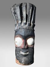 African Yoruba Owo Old Wood Unique Ceremonial Mask 24” Tall x 11” Wide picture
