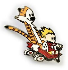 Calvin and Hobbes Wagon Comic Cartoon Hat Jacket Tie Tack Lapel Pin picture