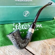 Peterson Speciality SANDBLASTED Nickel Mounted Calabash Fishtail Pipe - New picture