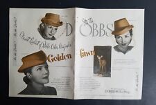 1947 Dobbs women's golden fawn go gay Henriette Double talk vintage hat ad picture