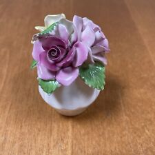 VTG.Royal Adderly Flower Fine Bone China Made in England Pink Yellow Rose 2”tall picture