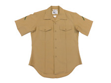USMC Khaki Shirt 16 Quarter Short Sleeve M-1 Dress Poly/Wool US Marine Uniform picture