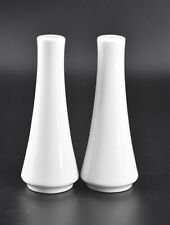 Vintage White Ceramic Hourglass Silo-Shaped Salt and Pepper Shakers Japan 6