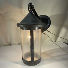 One  Vintage Arts Crafts Exterior Glass Wall Lamp Arroyo picture