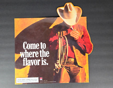 Vintage Marlboro Sign Come To Where The Flavor Is. Plastic Cowboy Desert Tobacco picture