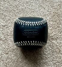 Coach Black Leather Baseball Paperweight picture