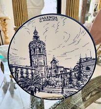 Vintage Cathedral Of Valencia Plate Collectible Blue And White Ceramic 10