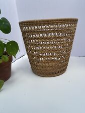 Vintage Organic Woven Basket Plant Holder Wastebasket picture