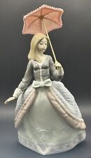 Lladro Angela Porcelain Figurine #5211 Girl With Umbrella / Parasol Retired Mint picture