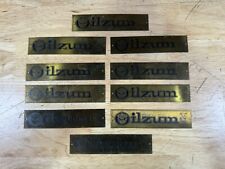 1930's Oilzum Motor Oil Brass Sign Oil Can Original Antique Unpolished 1 Sign picture