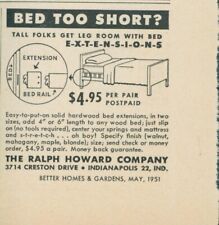 1951 Ralph Howard Bed Extension Bed Too Short Get Leg Room Vintage Print Ad BH1 picture