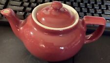 Vintage Pristine Teapot England Burgundy Red Ceramic Mini British Classic 4.25