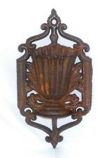 Vintage Hanging Cast Iron Urn-Shaped Match Holder with Strikers on The Front picture