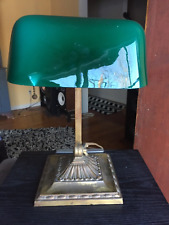 vintage antique emeralite 8734 desk lamp bankers brass art deco shade light picture