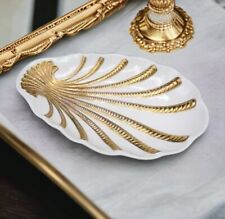VTG Marbro Italy Hollywood Regency Gold Gilt Porcelain Trinket Dish 9