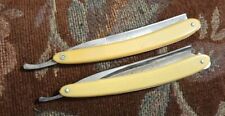 2 Vtg Straight Razors Celluloid Handles Germany  H Boker & Co Our 136 JR Torrey  picture