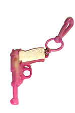 Vintage 1980s Plastic Charm Gun Pink Pistol Charms Necklace Clip On Retro picture