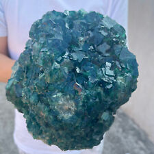 14.1lb Large NATURAL Green Cube FLUORITE Quartz Crystal Cluster Mineral Specimen picture