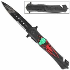 Dark Venom Stainless Steel Stiletto Pocket Knife - Spring Assist Action - 9 In picture