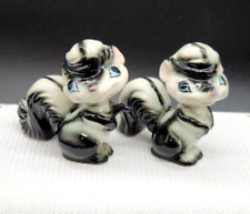 Kreiss 1955 Porcelain Anthropomorphic Skunk Figurines Set of 2 picture