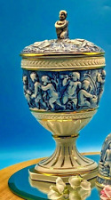 Vintage E.B.R. Capodimonte Porcelain Nude Cherubs Urn Vase picture