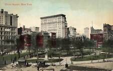Union Square Early View Panorama Horse Cart New York NYC  VTG P93 picture