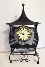 Beautiful French-style table / mantel clock antique finish with cage picture