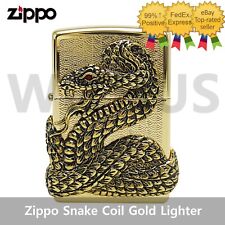Zippo Snake Coil Gold Lighter New In Box (SNAKE COIL GD 250-18) / Tracking picture