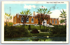 Original Old Vintage Postcard Boys Club Building Battle Creek, Michigan USA picture